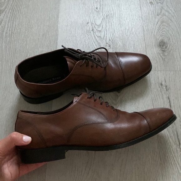 Gordon Rush Dillon leather‎ Oxfords size 10.5  tan brown - Picture 1 of 14